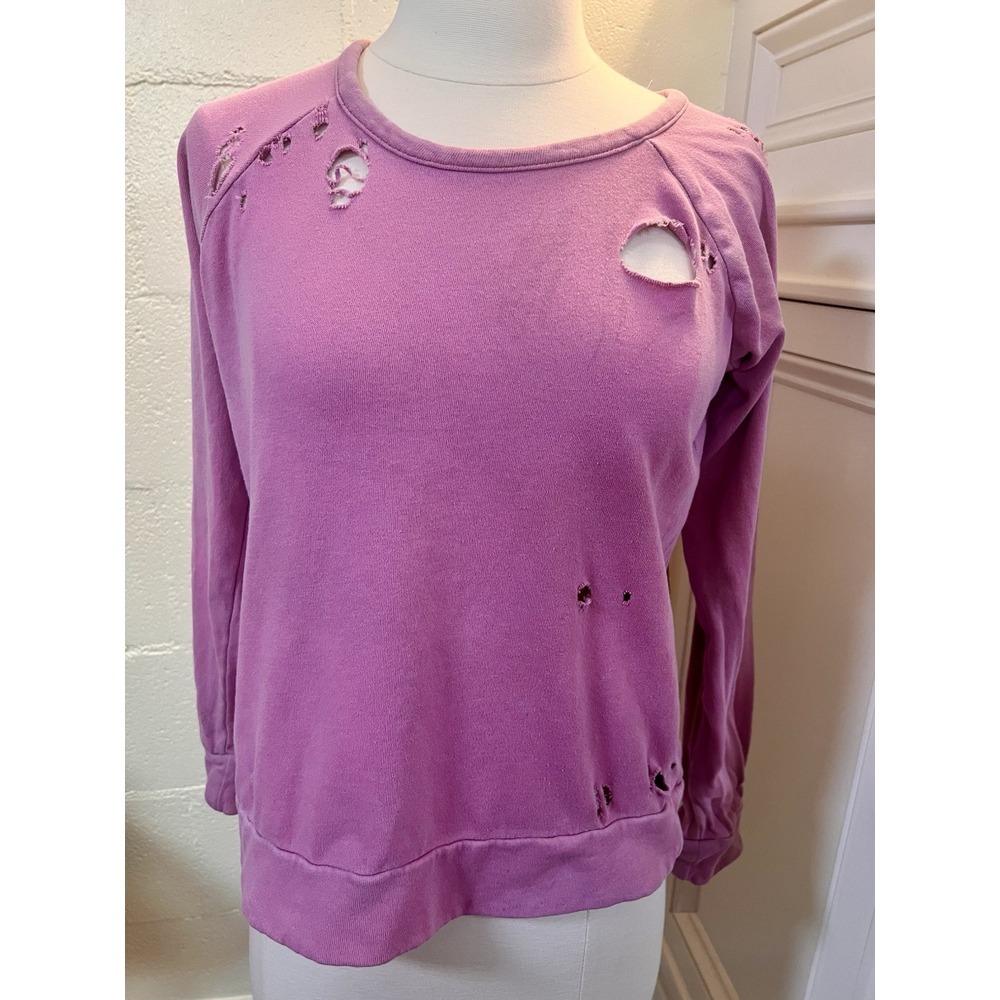 CHASER Official Women's Destroyed Pullover Fleece Pink Sweatshirt Size X-Small
